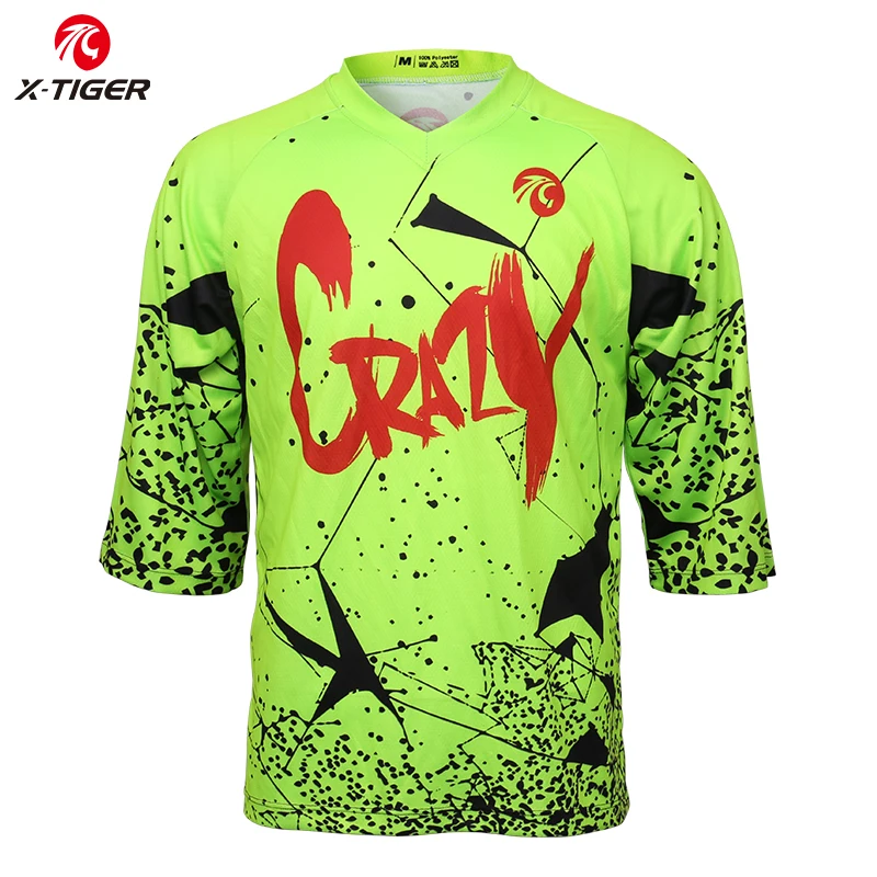 Футболка X Tiger с рукавом 3/4 для гонок и спуска горный велосипед майка DH