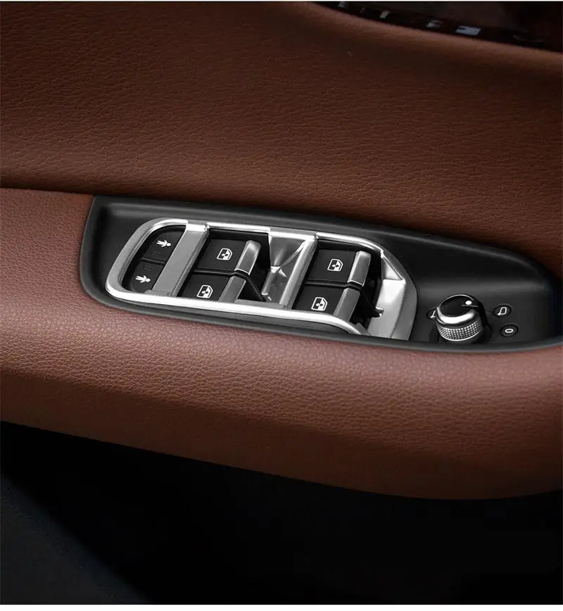 Автомобильный Стайлинг, двери, подлокотник, панель, Накладка для Audi Q7, оконное стекло, кнопки подъема, рамка, наклейка, полоса, нержавеющая сталь, авто наклейки