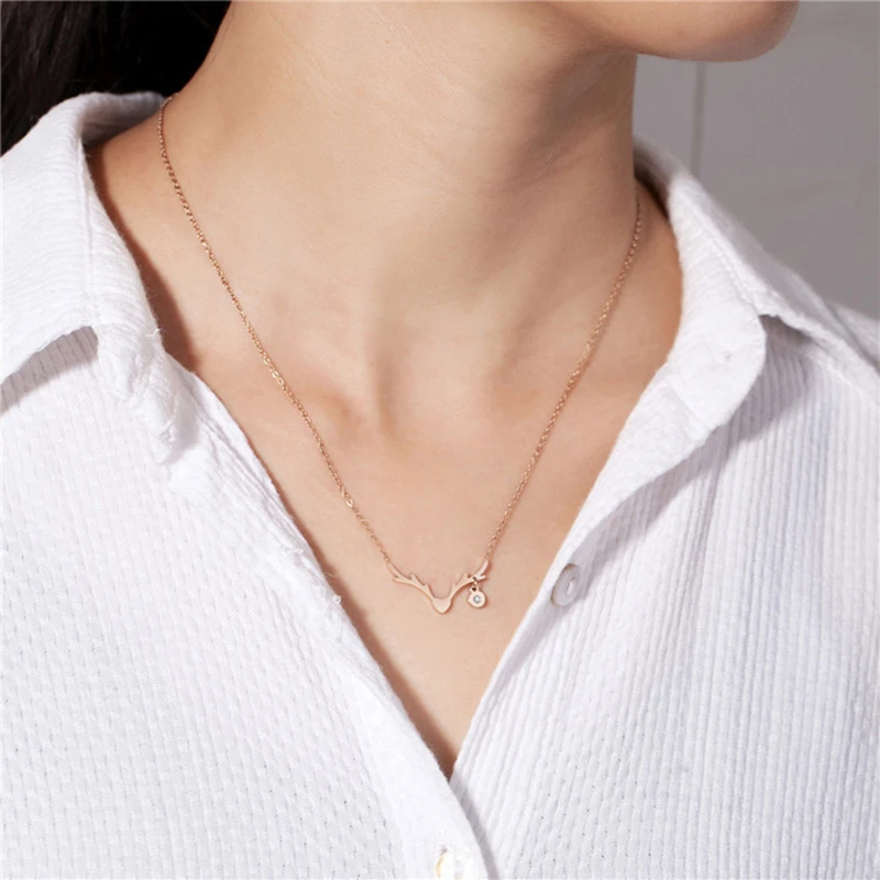 

Heart Set Zircon Jewelry 2020 Trend 500mm Stainless Steel Necklace For Women Rose Gold European American Pendants YMS N212