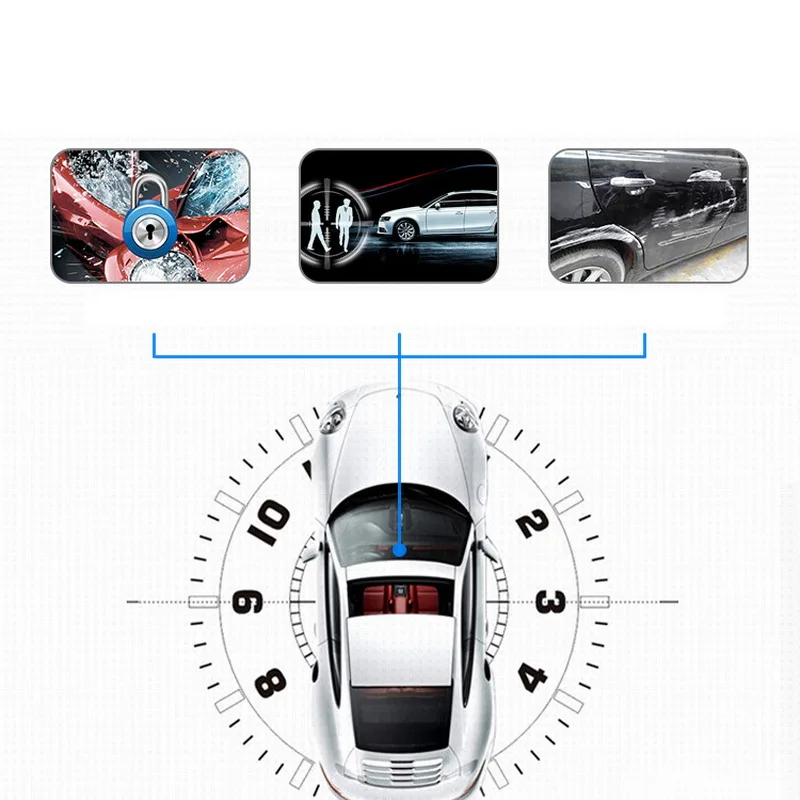 Автомобильный видеорегистратор TOSPRA 7 &quotс двумя объективами с сенсорным экраном