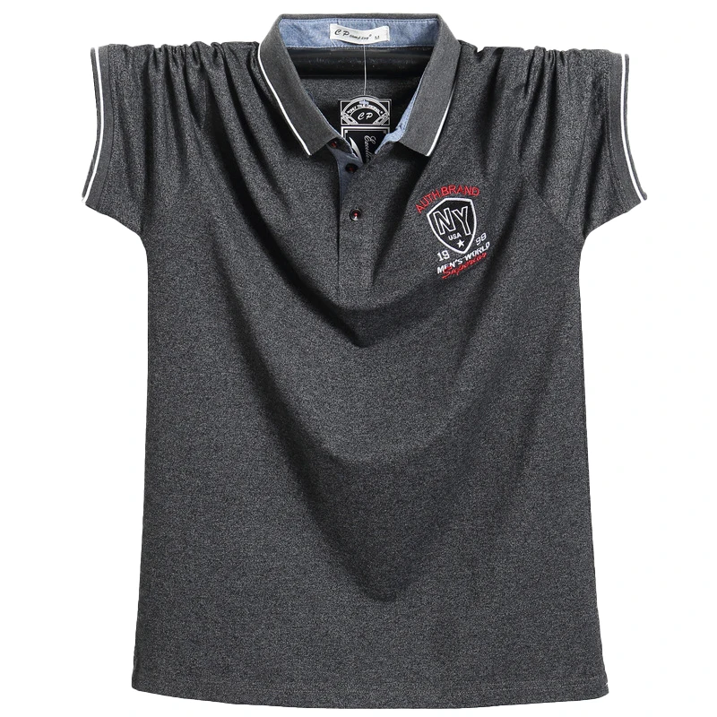 Летняя мужская рубашка поло брендовая одежда однотонная из чистого хлопка