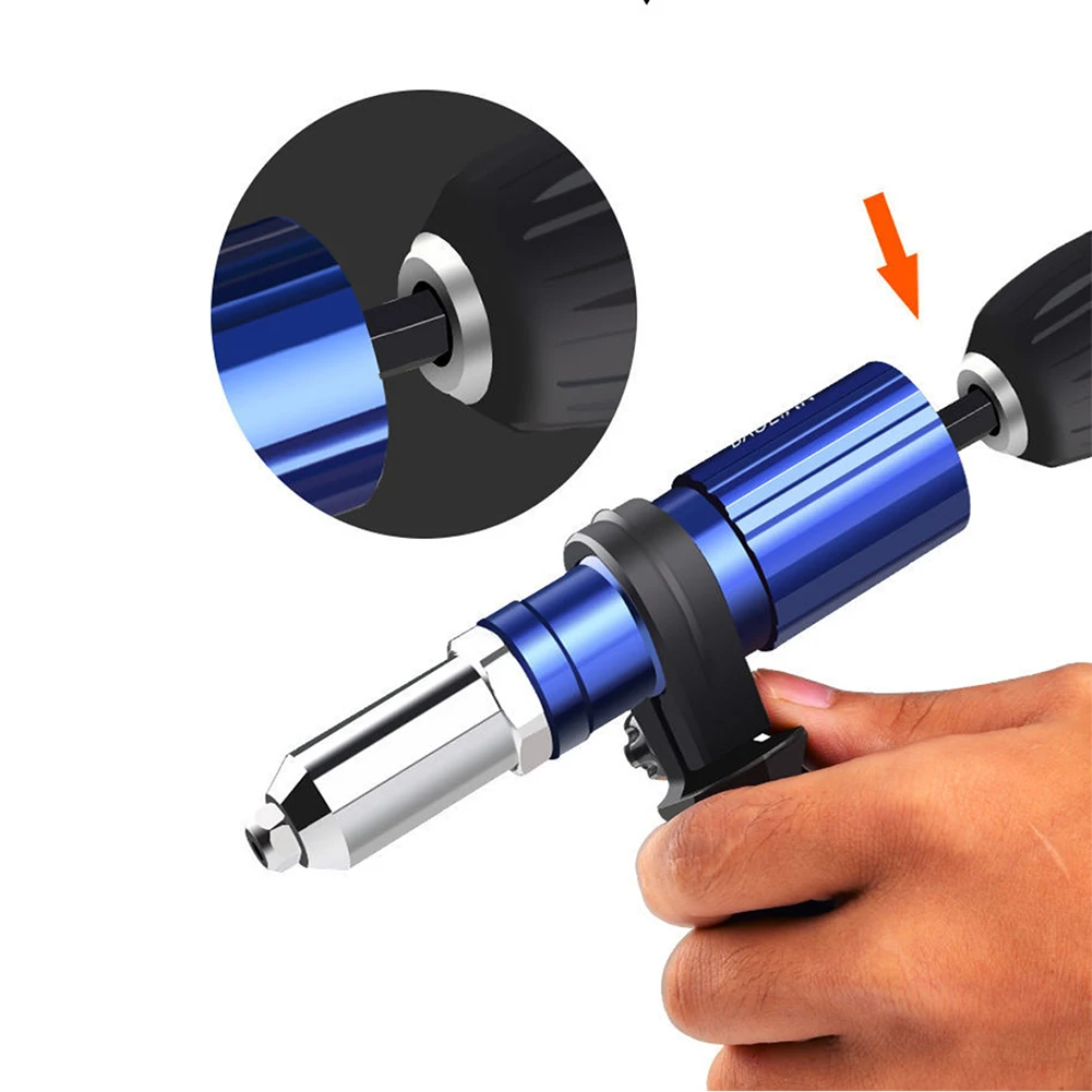 

Electric Rivet Gun 2.4mm-4.8mm Rivet Nut Gun Drill Adapter Cordless Riveting Tool Insert Nut Pull Rivet Tool