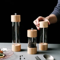 kitchen glass grinder wood manual small spice container salt and pepper mill grinder condimentos molinillo pimienta tool ed50ym