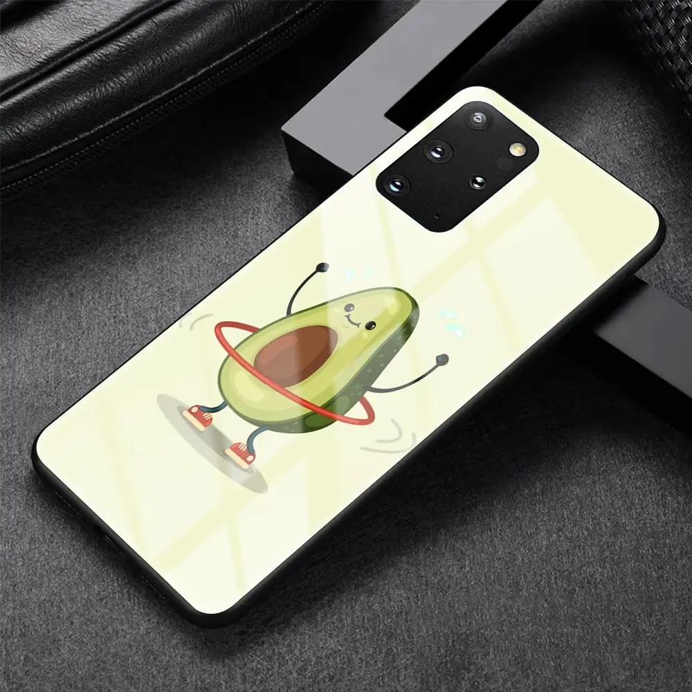

Case For Samsung Galaxy S10 Lite S20 Ultra FE S9 S8 Plus S10e A71 A51 A50 Tempered Glass Phone Cover Cute avocado art