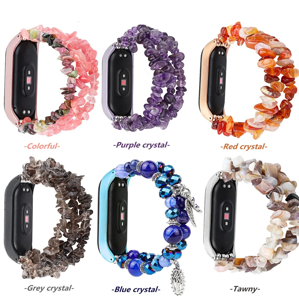 Натуральный камень ручной работы эластичный ремешок с металлическим защитным