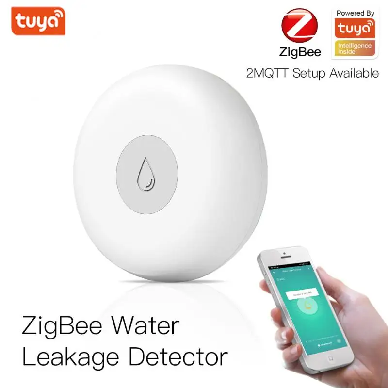 

Датчик утечки воды Tuya Zigbee, детектор с оповещением о переполнении, с системой сигнализации, работает со шлюзом Zigbee