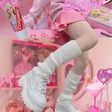 Lolita japonesa de punto para mujer, calentadores de piernas para muñeca, cubierta de pie, estilo suelto, Otoño e Invierno