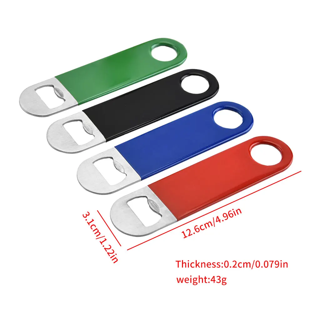 

4PC Durable Beer Bottle Opener Stainless Steel Flat Speed Bottle Cap Opener Remover Bar Blade Kitchen Tool Speed Openers