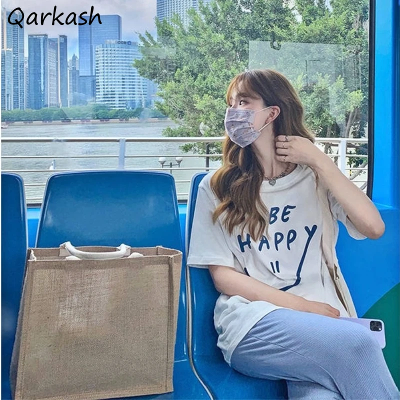 

Women Print Short Sleeve Tees and Side Slit Pants Set Fashion Summer Casual Students Harajuku Simple Leisure Femme Chic Ulzzang