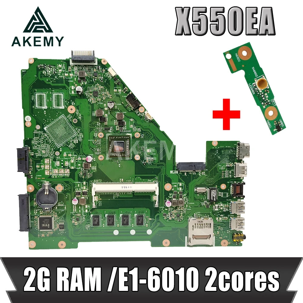 Akemy X550WA материнская плата для ноутбука For Asus X550WAK X550W X550WE X552E X550EP X550EA тестовая 2G RAM /E1