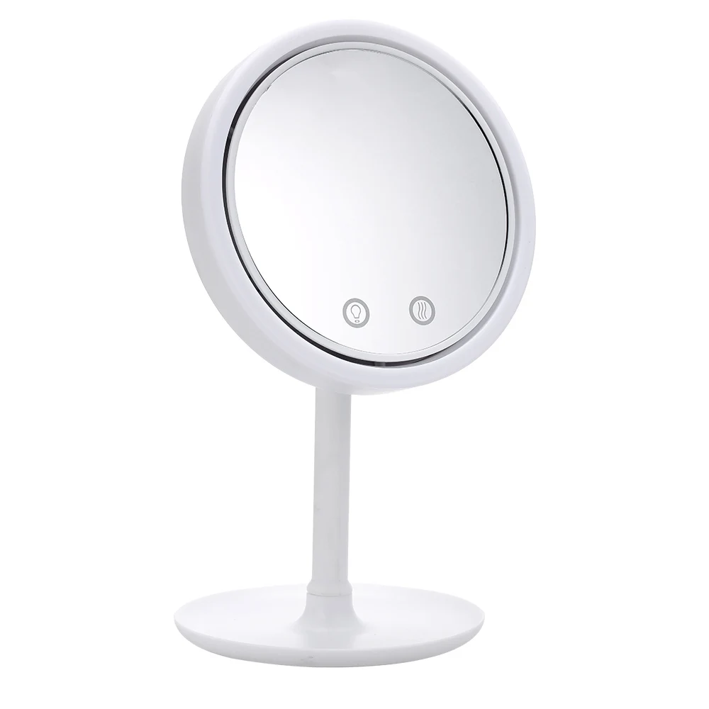 Зеркало косметическое со светодиодной подсветкой и вентилятором портативное