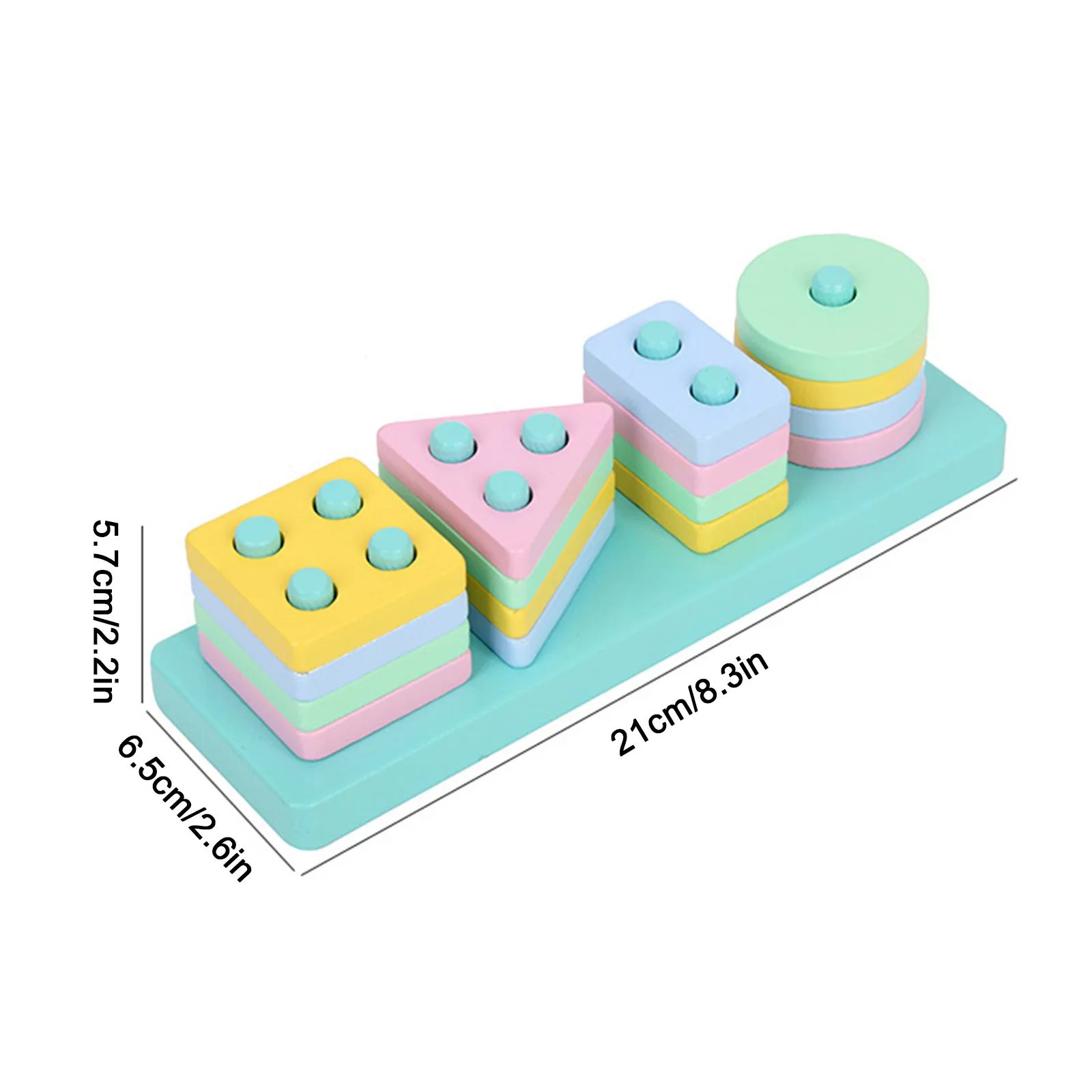 

ASWJ Montessori Wooden 3D Toys Childhood Learning Kids Baby Macaron Wooden Blocks Educational Toy For Children Christmas Gift