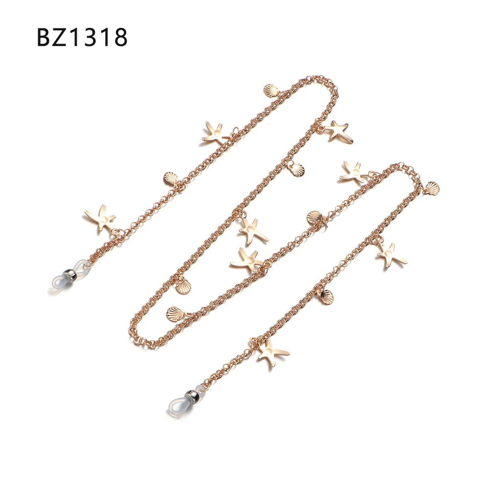 Style 4-BZ1318 Цепочка для очков для чтения очков металлический шнур цепочка для солнцезащитных очков держатель шейный ремешок веревка противоскользящие очки ремешок аксессуары - Цвет: Style 4-BZ1318