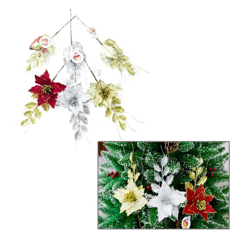 Рождественская елка украшения поддельные растения с листиком для Свадебный