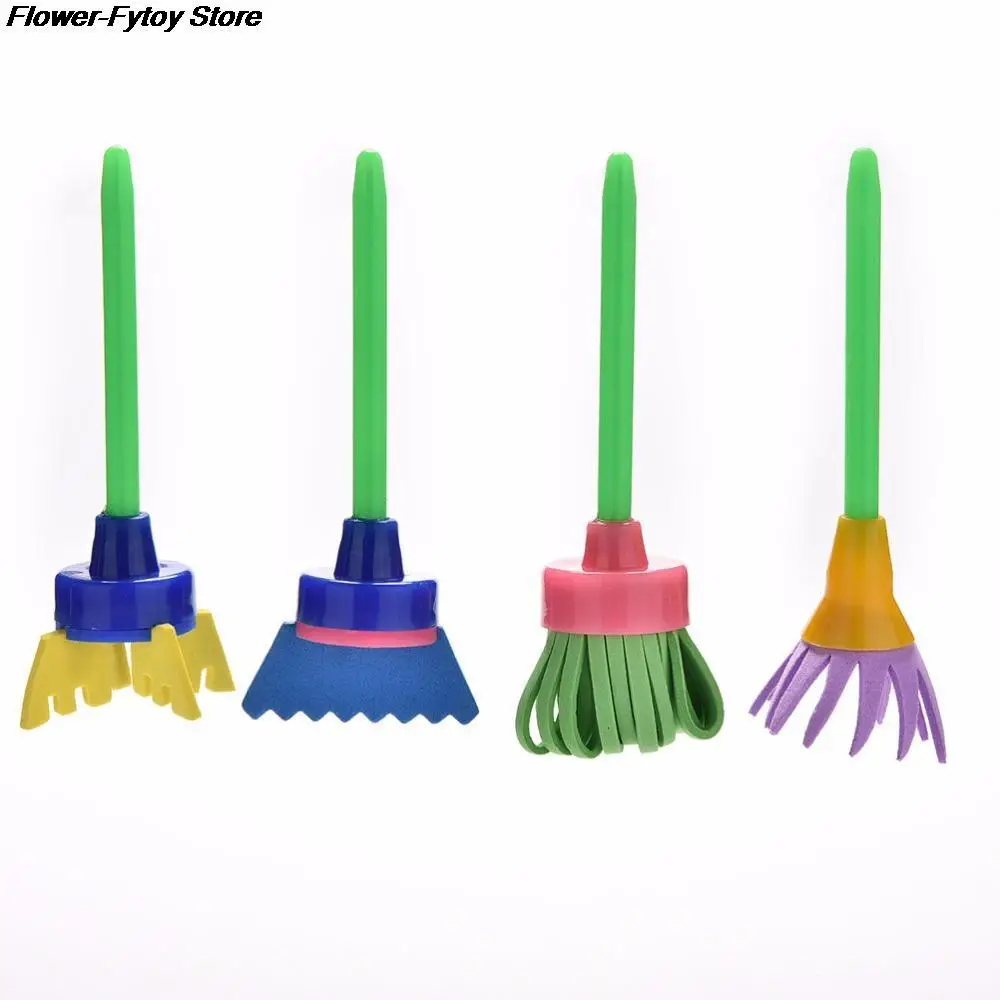 4 шт. вращающаяся губка для рисования Детская кисть детский цветок граффити