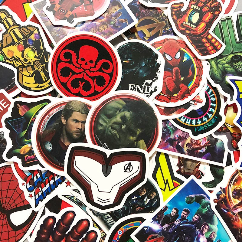 10/30/50Pcs/Set Disney Marvel The Avengers Sticker Man Skateboard Luggage Laptop Guitar phone Waterproof Stickers Kid Toy gift | Игрушки и
