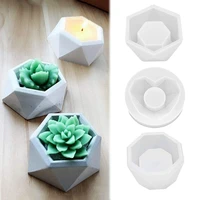 silicone plant pot mold 3d for succulent plants epoxy resin mould handmade geometry craft candle garden bonsai decorating tool