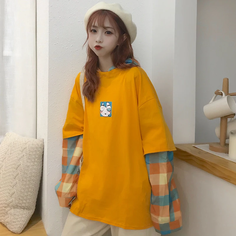 Женский свитер Waitmore свободная куртка в Корейском стиле Ins бойфренда из двух