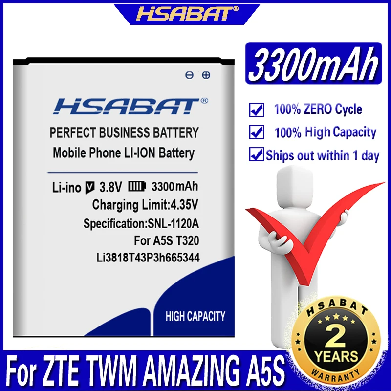 Аккумулятор HSABAT 3300 мАч для ZTE TWM AMAZING A5S Blade GF3 T320|battery for|battery for ztet320 battery |