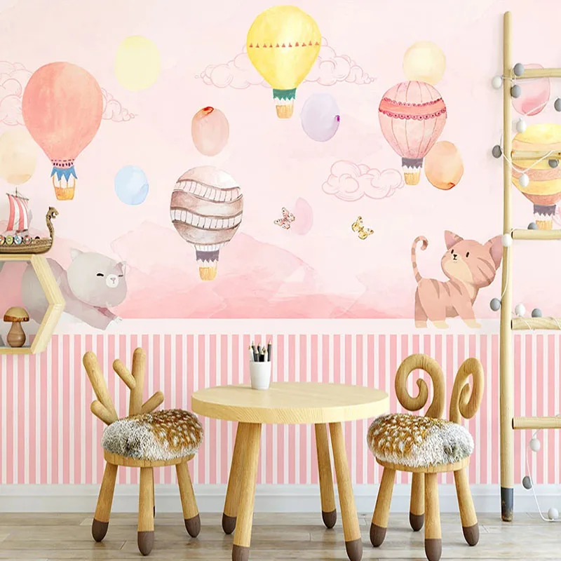 Прямая поставка фото на заказ 3D мультяшный Кот воздушный шар принцесса комната