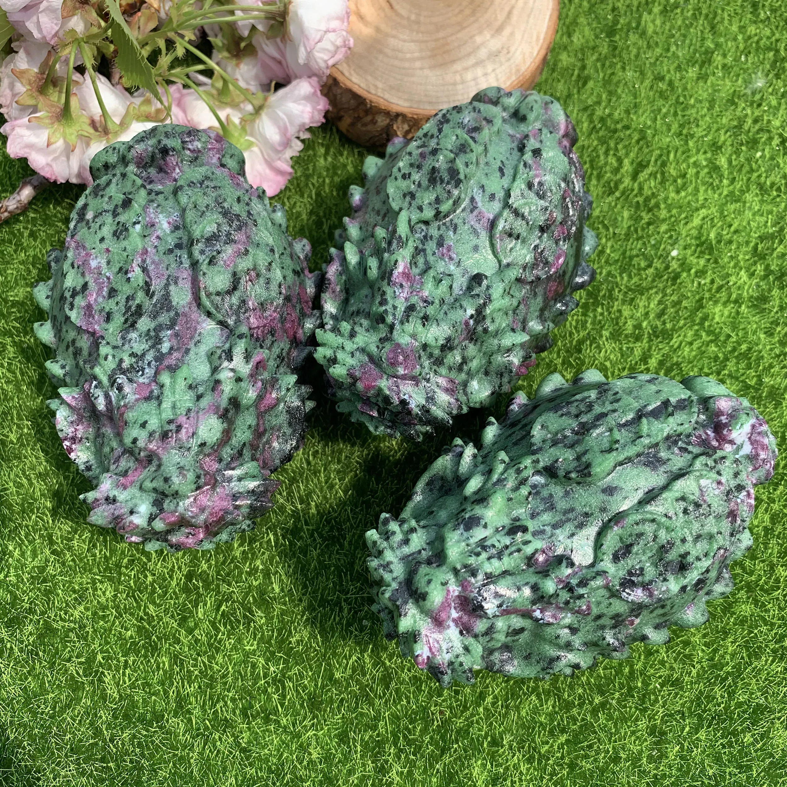 

High Quality Natural Unakite Dragon Turtle Carved Animals Figurine Healing Crystals Reiki Gift For Home Decor