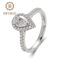 gems ballet classic wedding rings for women silver 925 jewelry ring moissanite d color vvs1 1 0ct 6 5mm statement jewelry
