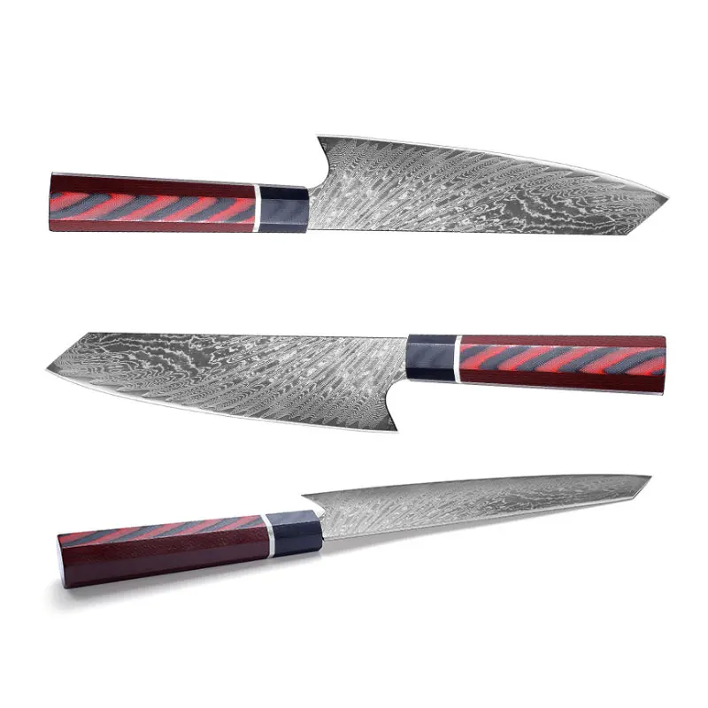 Профессиональный дамасский нож шеф-повара 67 слоев VG10 из плакированной стали