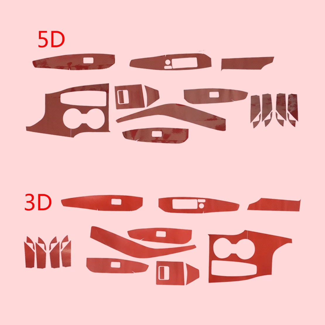 

18 шт Автомобильный декоративный стикер для интерьера накладка комплект красный углеродного волокна Стиль подходит для Toyota Camry 2018 2019 2020