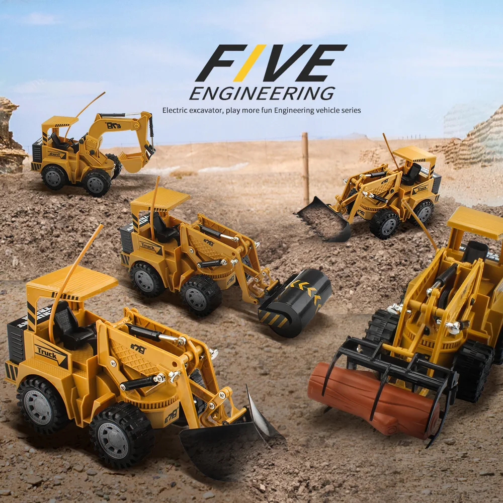 

NEW 2.4G Remote Control Bulldozing/excavator/roller Electric Modle 1:24 Engineering Vehicle RC Car Children's Educational Toys