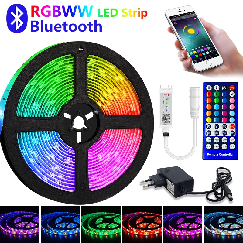 

5050 Rgbww Led Strip 5M 10M 15M 20M Led Lights Strips Rgb Dc12V Flexible Backlight Tape Colored Ribbon Lamp For Decoration