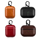 Кожаный чехол для Airpods Pro, роскошная защитная сумка в деловом стиле, кожаный чехол для Airpods 3, 2, 1 Pro с крючком