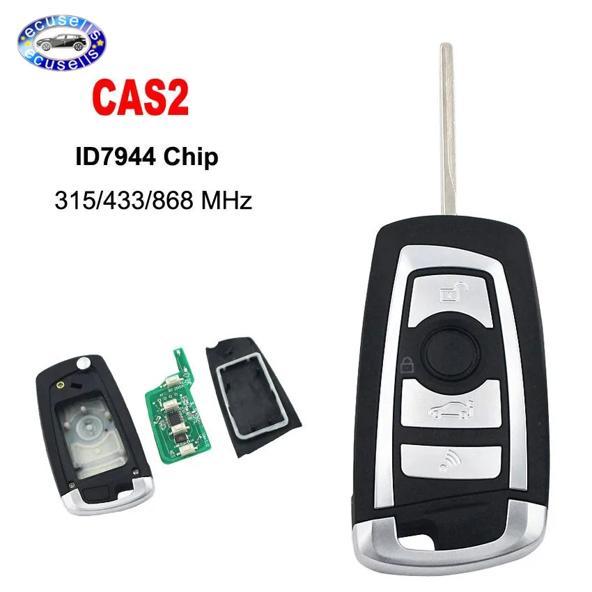 Новый стиль 4 кнопки Floding Remote Key CAS2 для BMW 1 3 5 6 Series X5 с чипом ID7944 315 МГц или 433 868 HU92