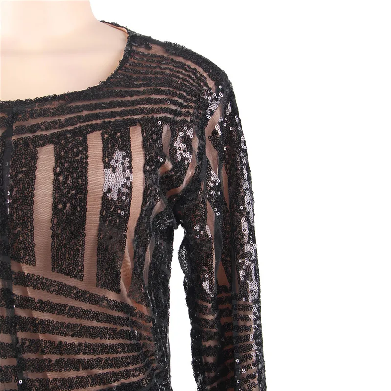 

Comeondear Long Dresses for Women Sequined Fashion Dress Evening with Long Sleeves O Neck Maxi Party Autumn Dress 2020 RB5001