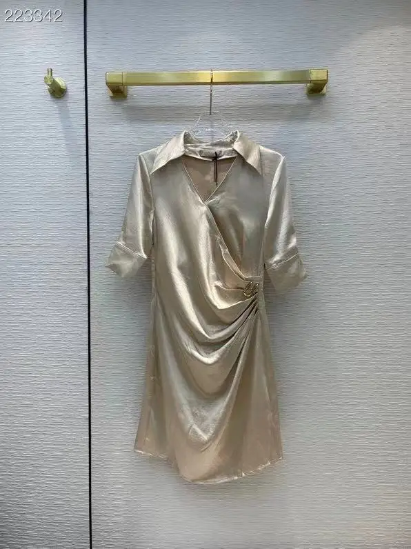 

Fashion Runway Autumn Mini Dress Women's Half Sleeve Draped 2021 Sexy V-Neck Vacation Hot Sale Dress
