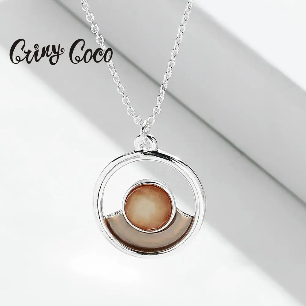 Маленькие Геометрические кулоны и ожерелья Cring Coco для женщин женские круглые