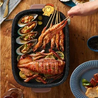 220V Household Smokeless Barbecue Electromechanical Barbecue Plate Barbecue Rack Non Stick Barbecue String Barbecue Machine