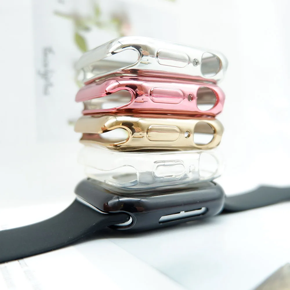 Чехол для часов Ультратонкий чехол Apple Watch 3 2 1 42 мм 38 мягкий прозрачный ТПУ Защита