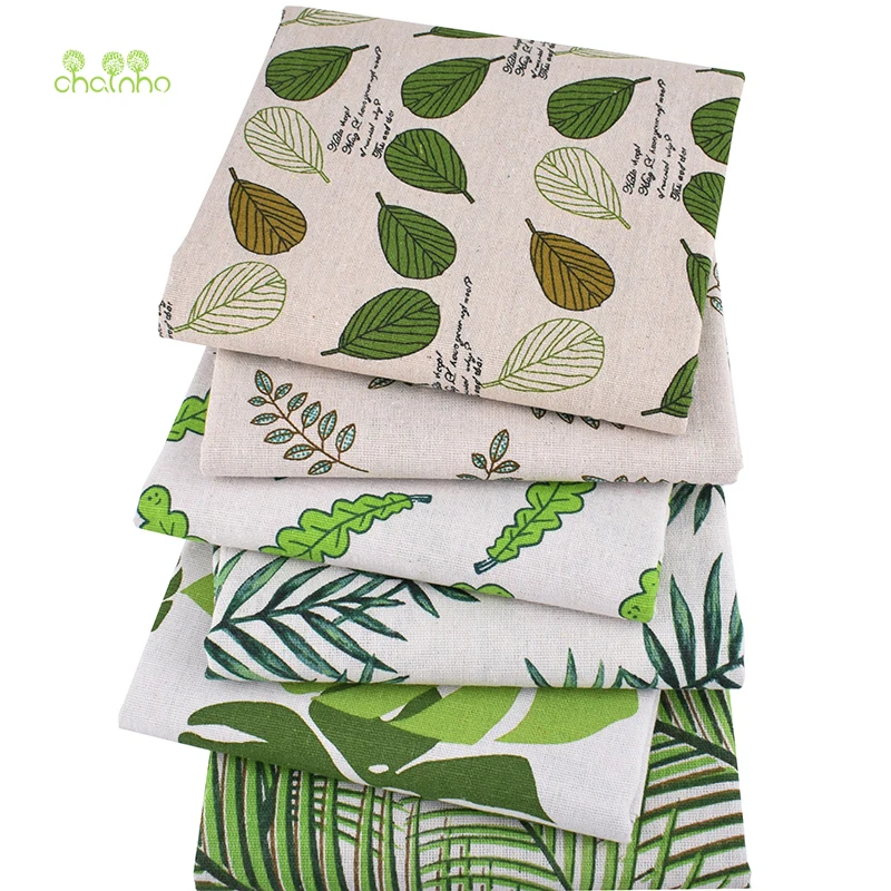 Chainho, серия Green Leaves, хлопковая льняная ткань с принтом для самостоятельного шитья и шитья дивана, скатерти, занавески, сумки, материал подушки