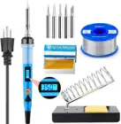 Электрический паяльник с цифровым ЖК-дисплеем, 80 Вт