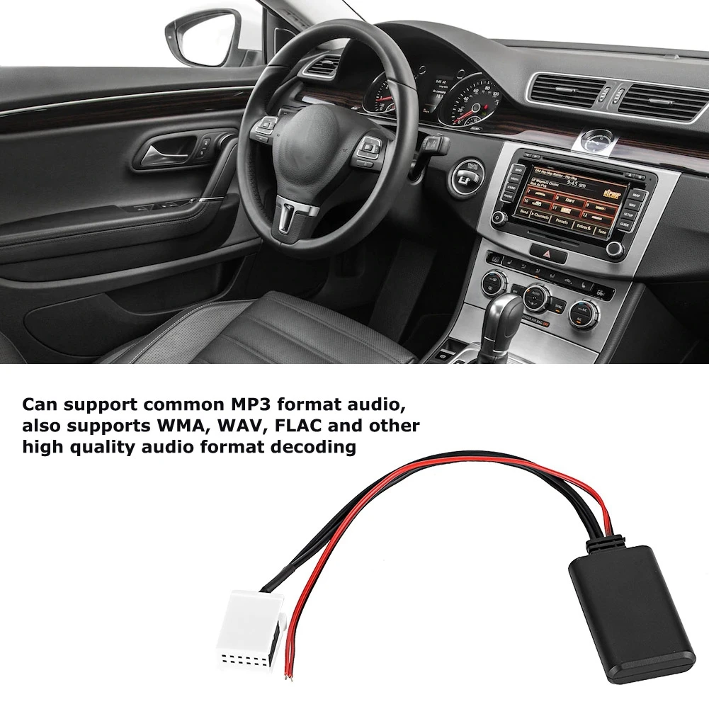 Ground 12V 12-Pin Car Vehicle Bluetooth AUX Adapter Support MP3 WMA WAV FLAC Fit For MCD RNS 510 RCD 200 210 300 310 500 | Автомобили и
