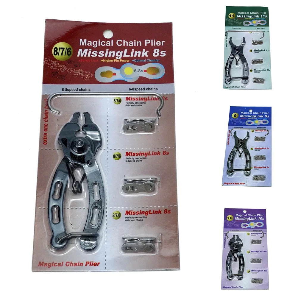 

Bike Bicycle 2-in-1 Chain Link Pliers Clamp Repair Removal Tool Kit With Caliper Magic-Clasps Compatible 6/7/8/9/10/11 Speed