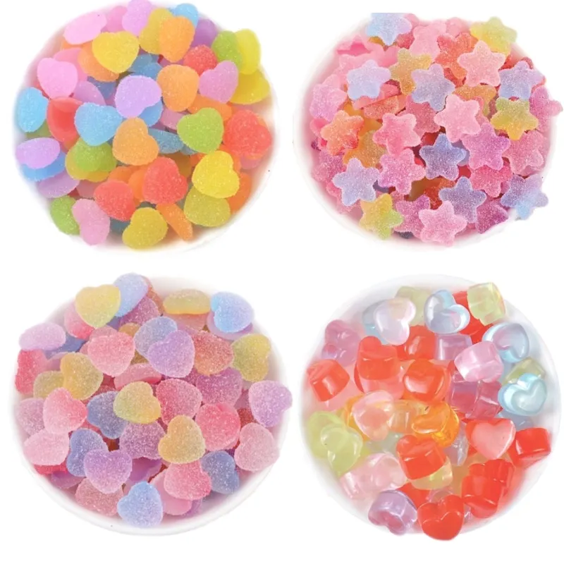 Искусственные подвески из смолы 20 шт. милые аксессуары в виде сердца звезды фуджа