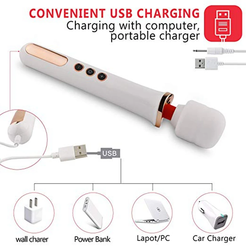 Мощный Волшебная палочка массажер 10 скоростей AV вибратор секс игрушки для женщин