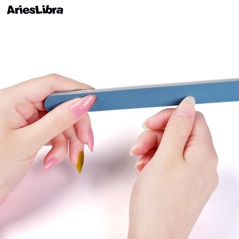 Двухсторонняя пилка для ногтей AriesLibra 1 шт. 240/240 синяя Шлифовальная Пилка Для