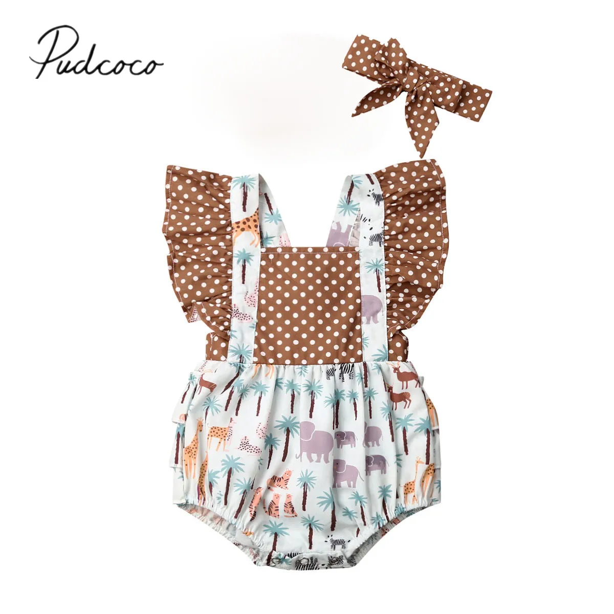 2019 летняя одежда для малышей Детский комбинезон без рукавов в стиле пэчворк с