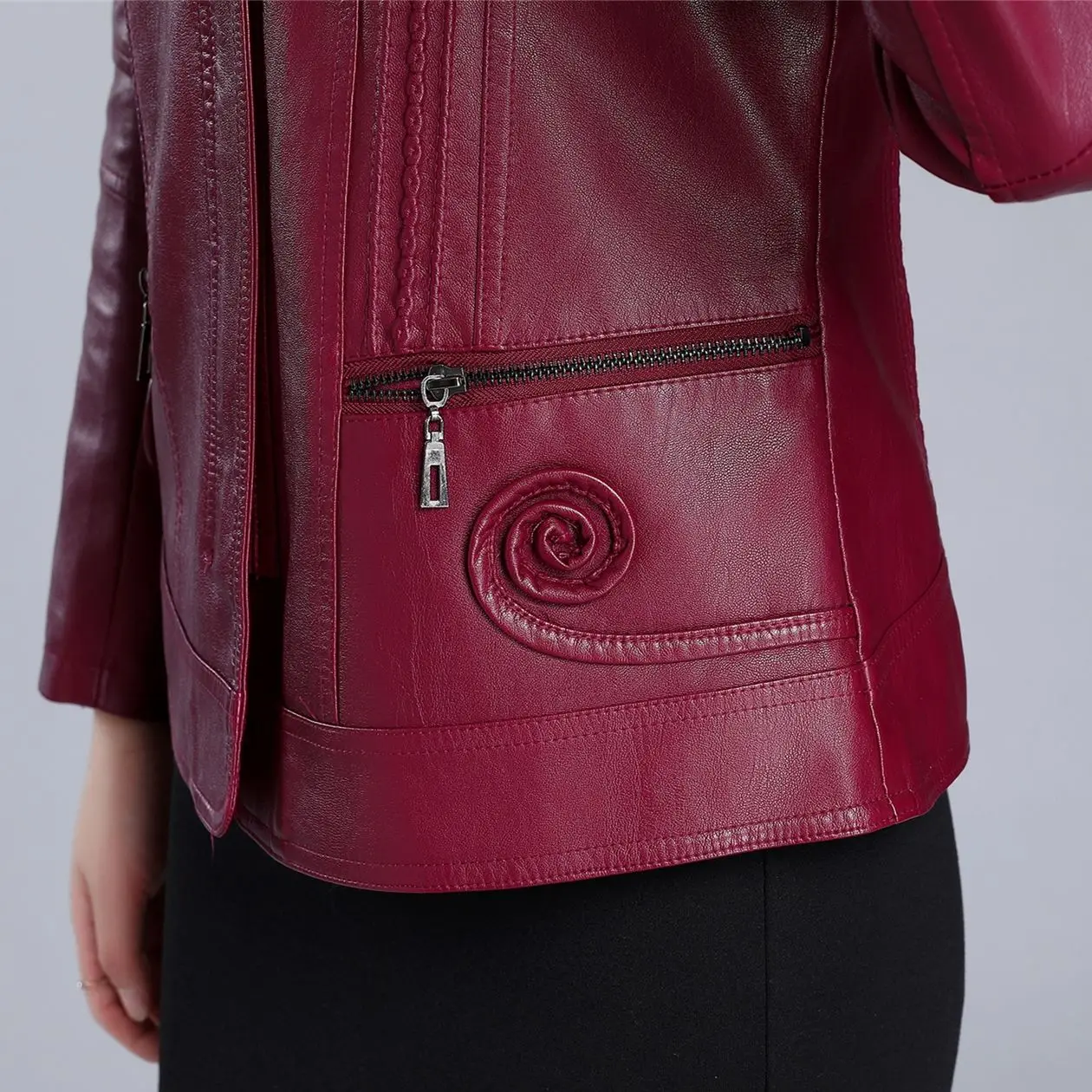 

Women Leather Jacket 2021 Autumn/Winter New Full Sleeve PU Leather Jacket