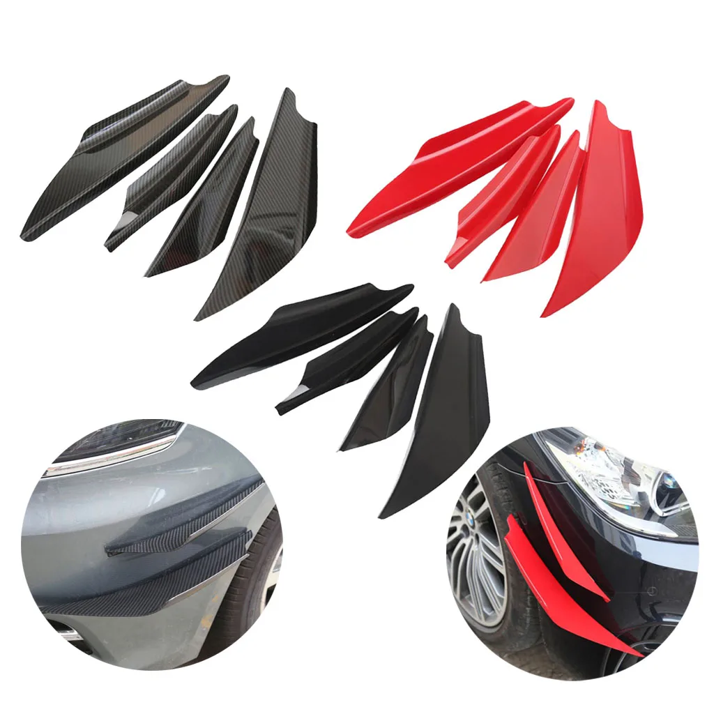 4 шт. Универсальный сплиттер переднего бампера из углеродного волокна комплект