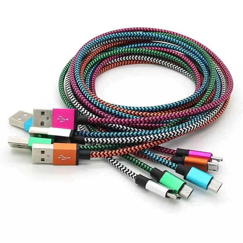 Green Micro USB кабель для Xiaomi samsung huawei LG планшет провод адаптер Android мобильный телефон зарядное устройство нейлон Microusb кабель для зарядки данных - Цвет: Green