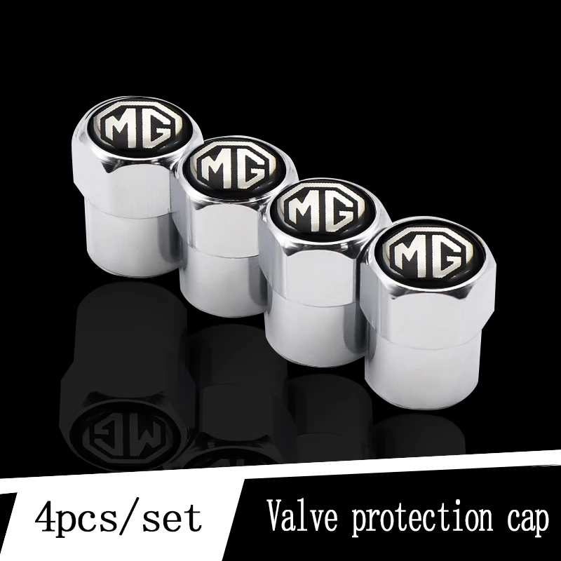 

Tire valve caps Valve stem caps for MG- 3 6 7 ZS HS IGS 3SW GT GS 4pcs metal tire valve caps car accessories