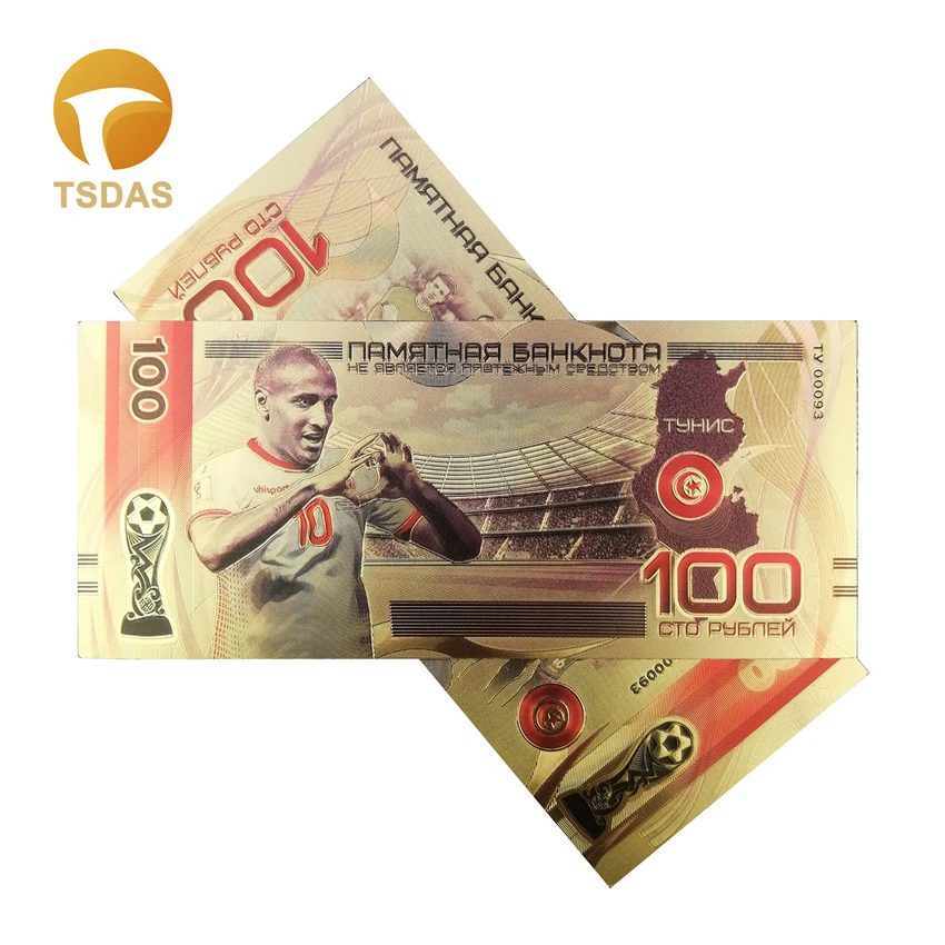 Russian Gold Colorful Banknotes 100 Rubles In 24k Plated Bank Notes Collection for Gifts | Дом и сад
